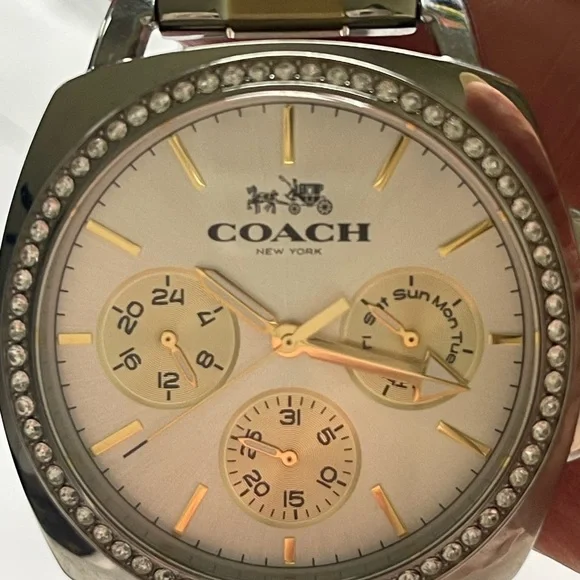 Coach | Jewelry | Coachgold Crystal Bezel Signature Dial  display picture 3